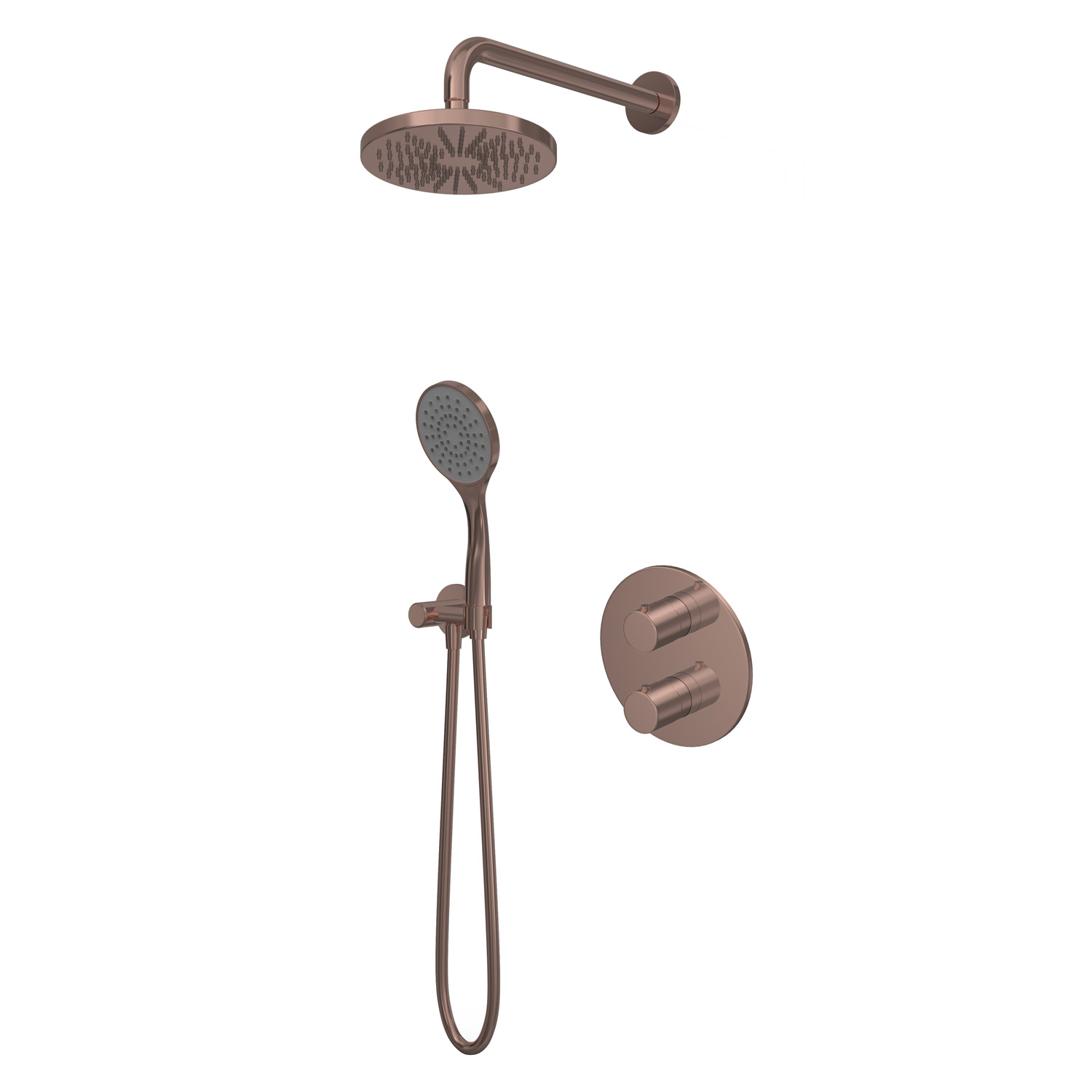 Hotbath Buddy IBS12A inbouw regendouche 20cm geborsteld koper PVD