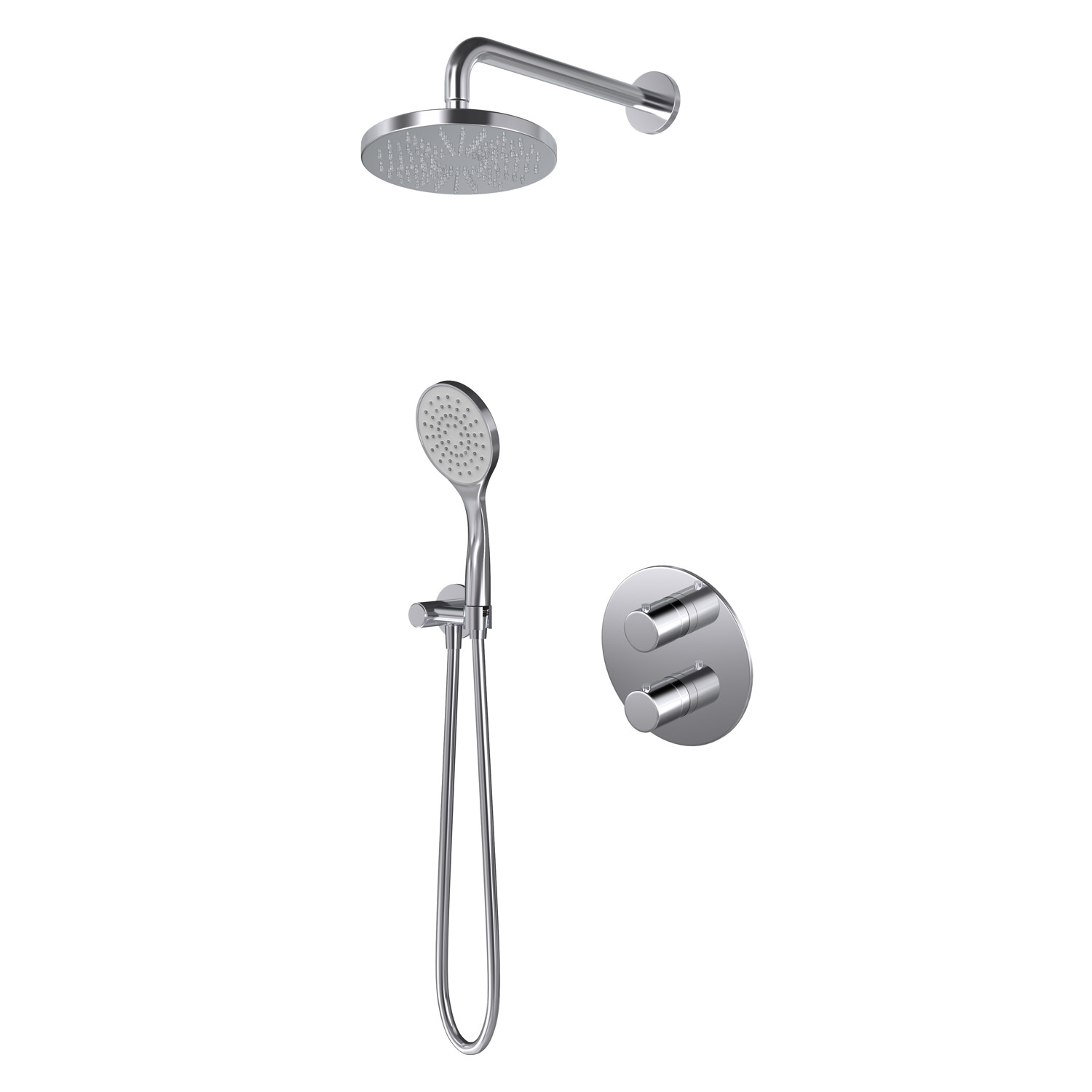 Hotbath Buddy IBS12A inbouw regendouche 20cm met 15cm plafondbuis chroom