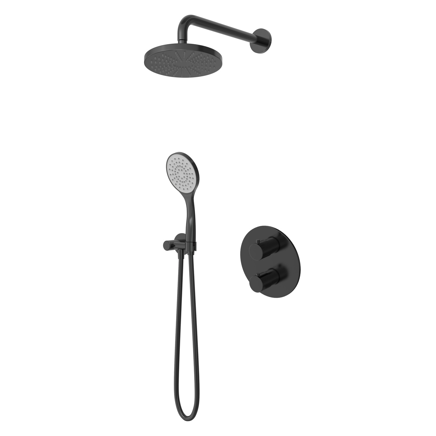 Hotbath Buddy IBS12A inbouw regendouche 20cm geborsteld zwart PVD