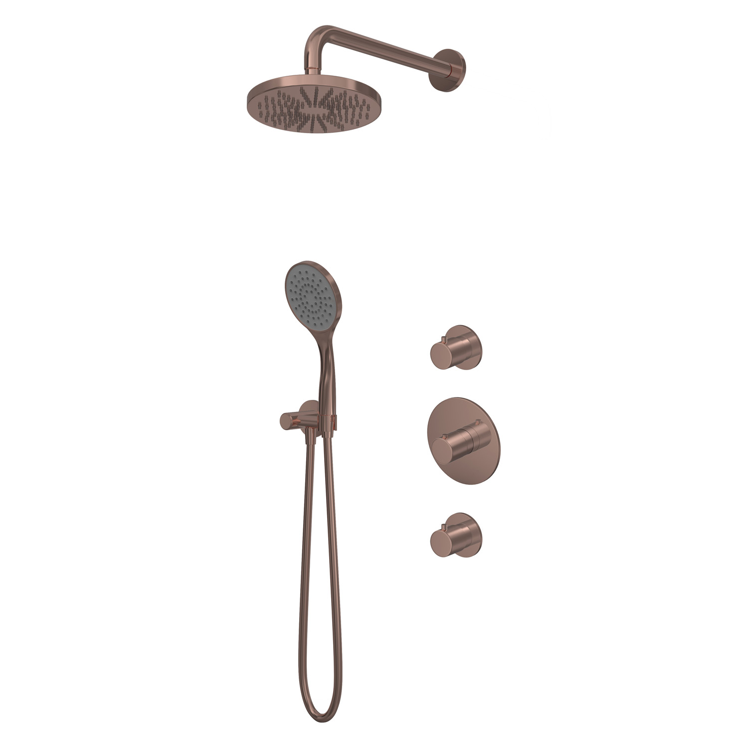 Hotbath Buddy IBS12 inbouw regendouche 20cm geborsteld koper PVD