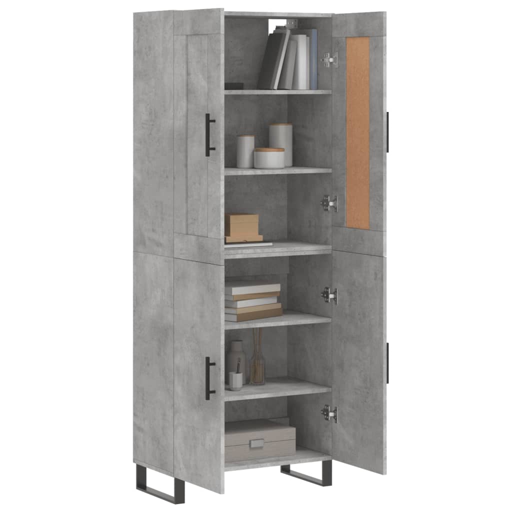 vidaXL Hoge kast 69,5x34x180 cm bewerkt hout betongrijs