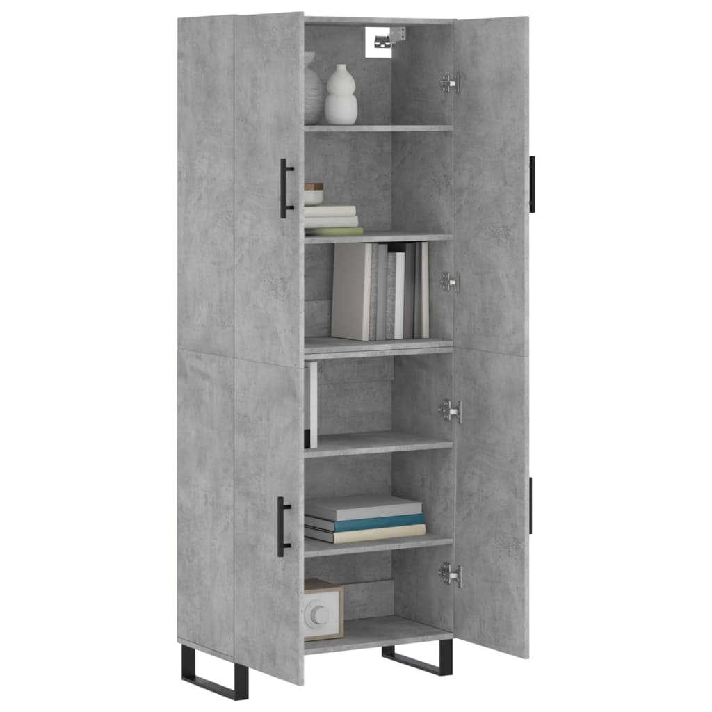 vidaXL Hoge kast 69,5x34x180 cm bewerkt hout betongrijs