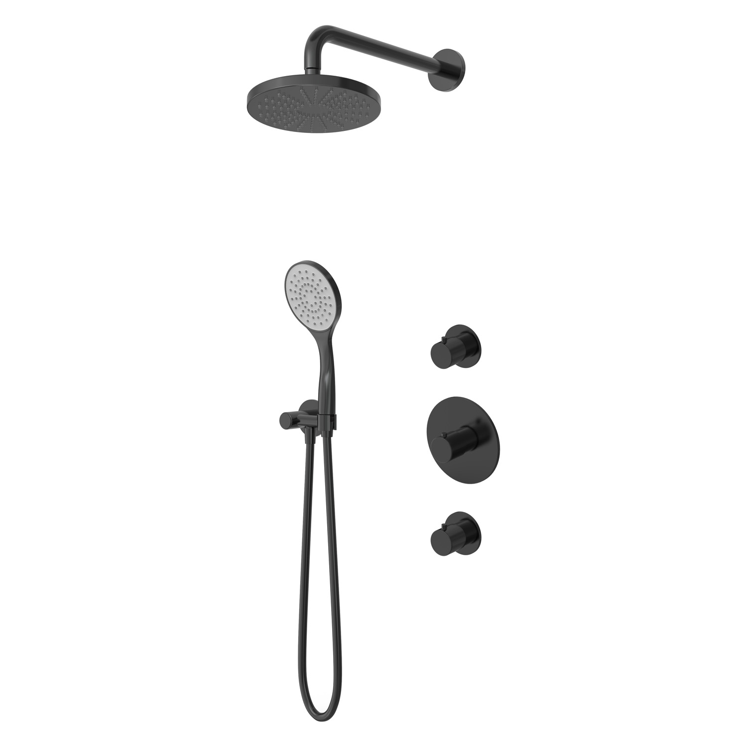 Hotbath Buddy IBS12 inbouw regendouche 20cm geborsteld zwart PVD
