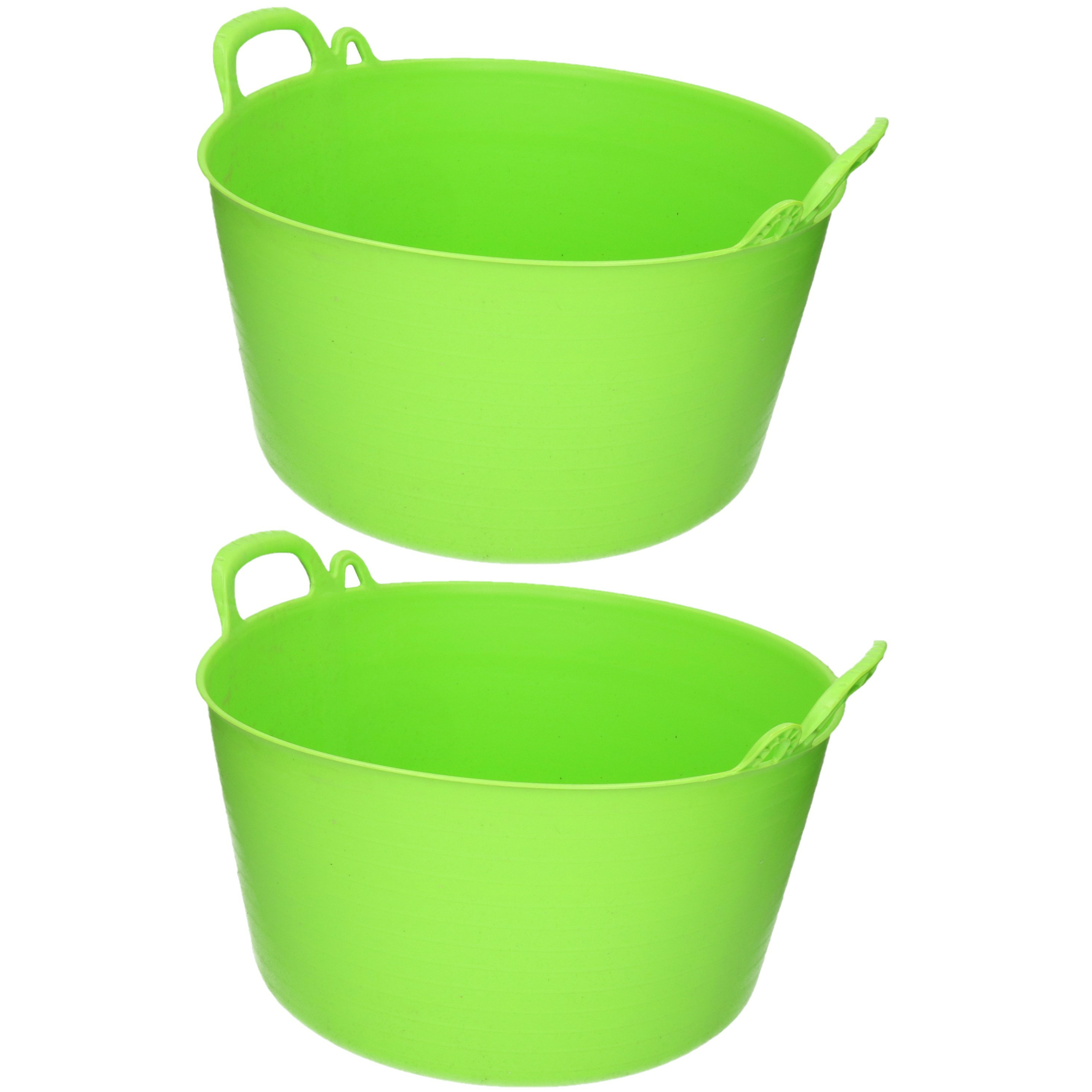 PlasticForte Flexibele emmer/kuip - 1x - groen - kunststof - rond - 26 liter - 49 x x 27 cm - wasmand -