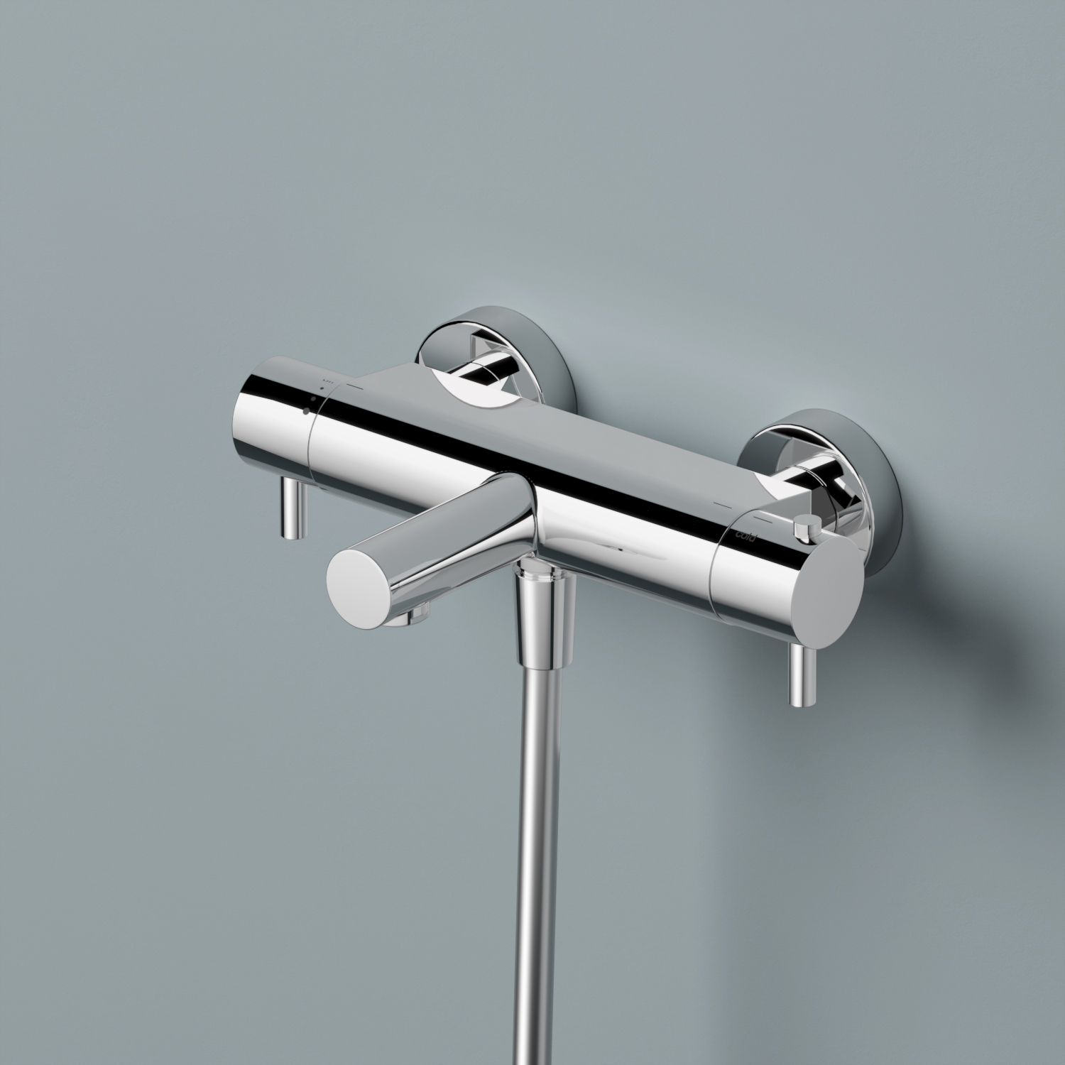Hotbath Cobber thermostatische badkraan met uitloop geborsteld messing