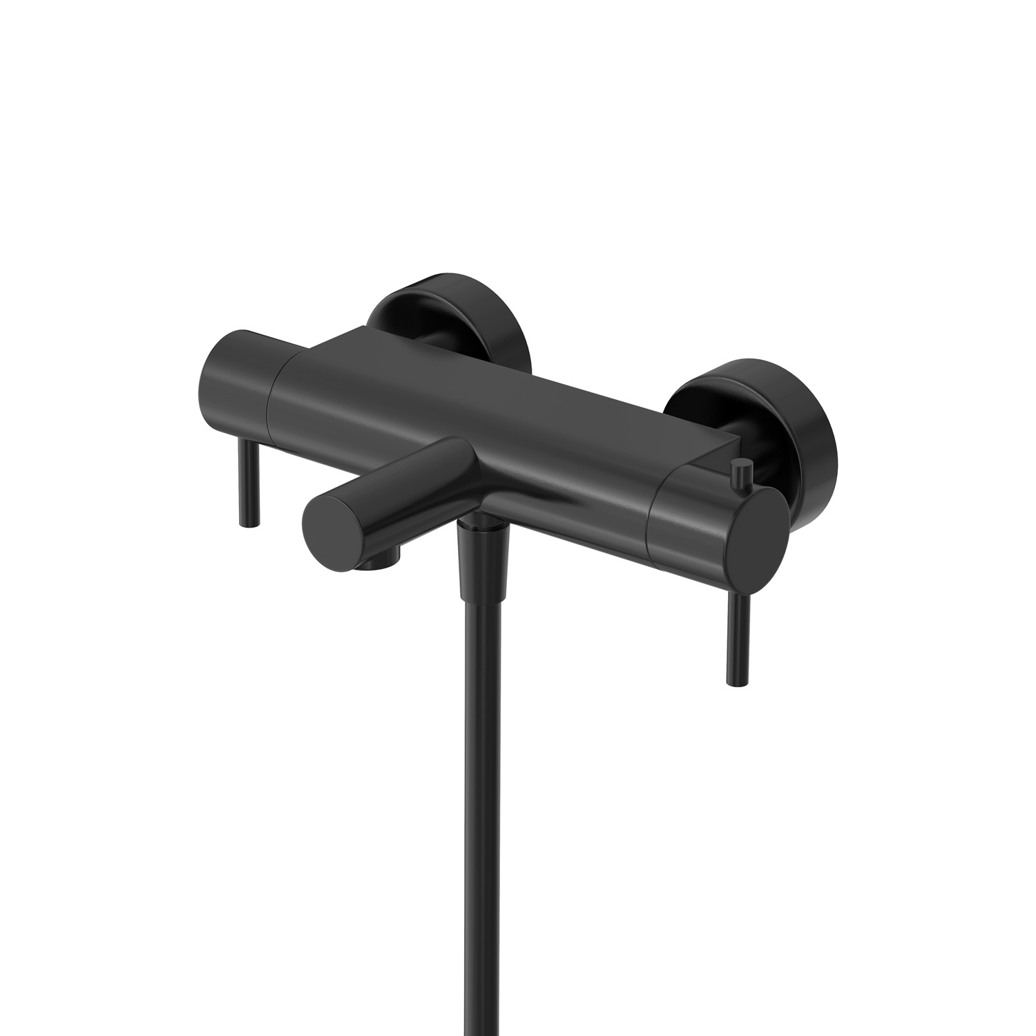 Hotbath Cobber thermostatische badkraan met uitloop geborsteld zwart PVD