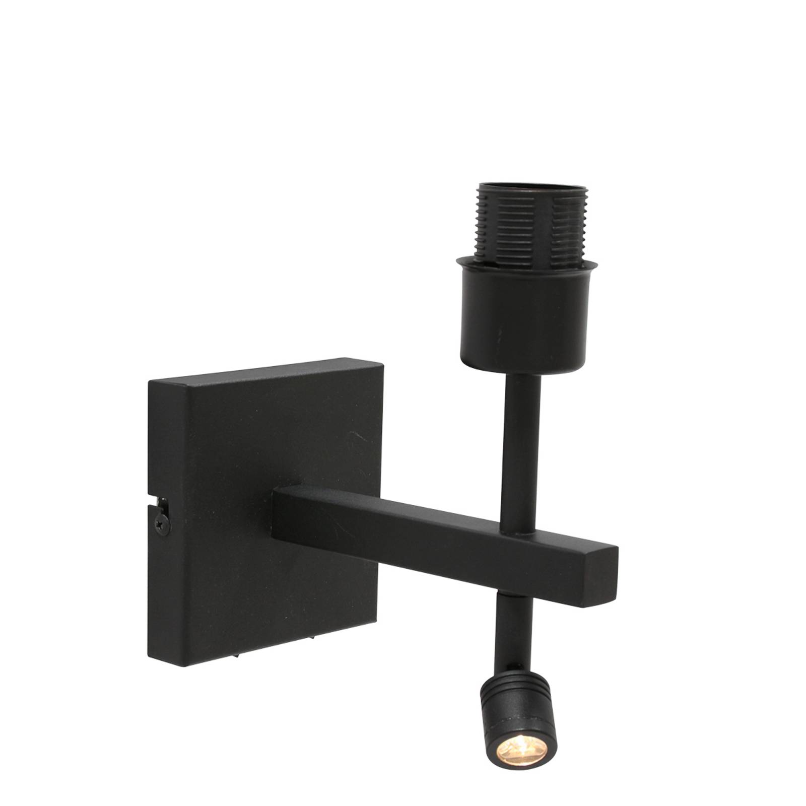Steinhauer Wandlamp Stang zwart met strokleurige kap 3702ZW