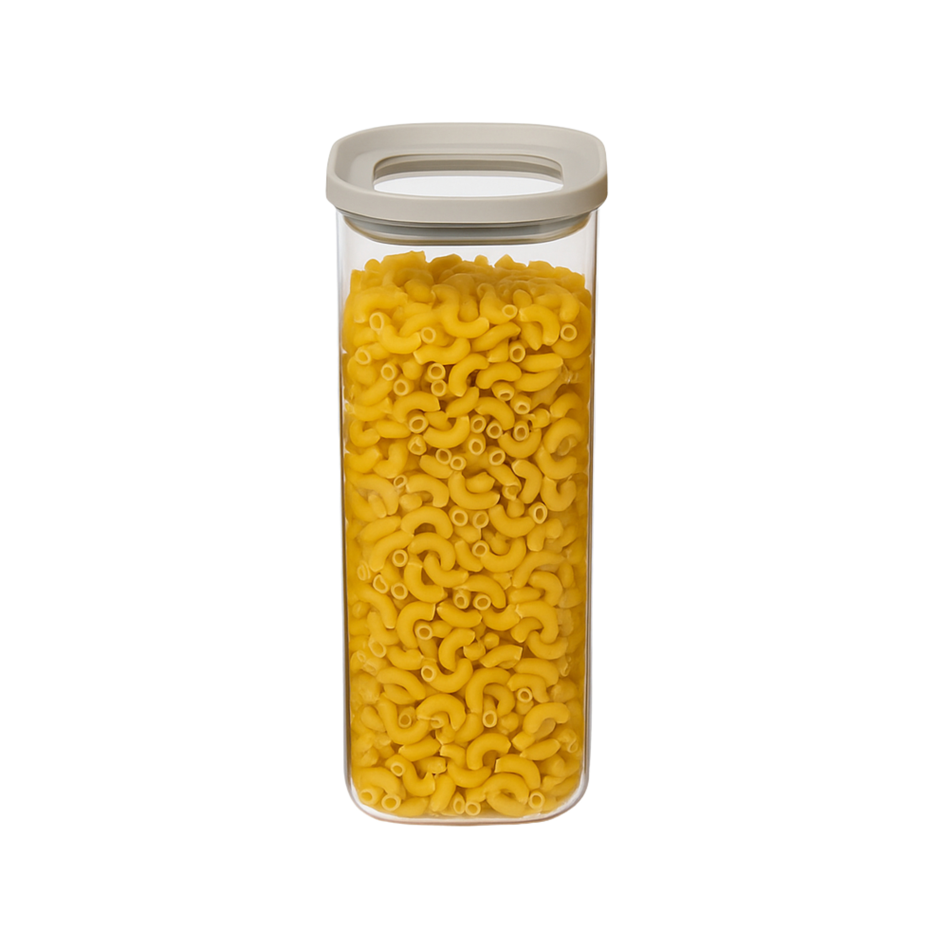 5five Voorraadpot - keuken/voedsel - glas - 1600 ml - luchtdichte deksel - transparant/beige -