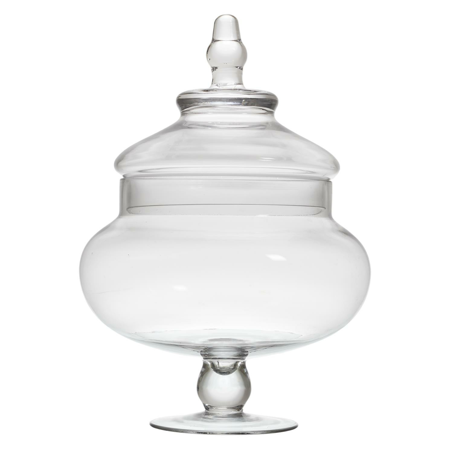 Home Deco Factory Bonbonniere met deksel - transparant glas - 20 x 29 cm - snoeppot -