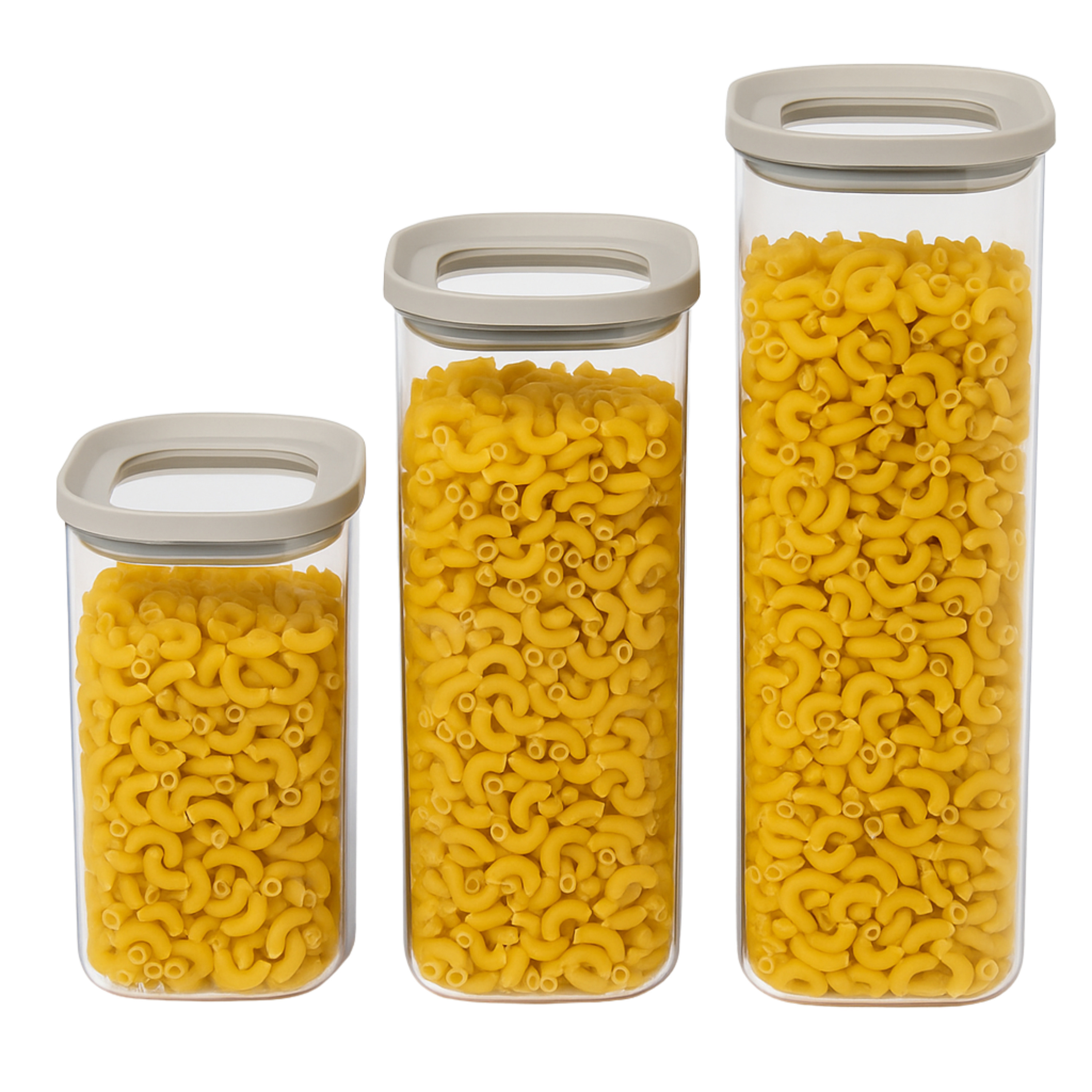5five Voorraadpot set - keuken/voedsel - glas - 3 maten - luchtdichte deksel - transparant -