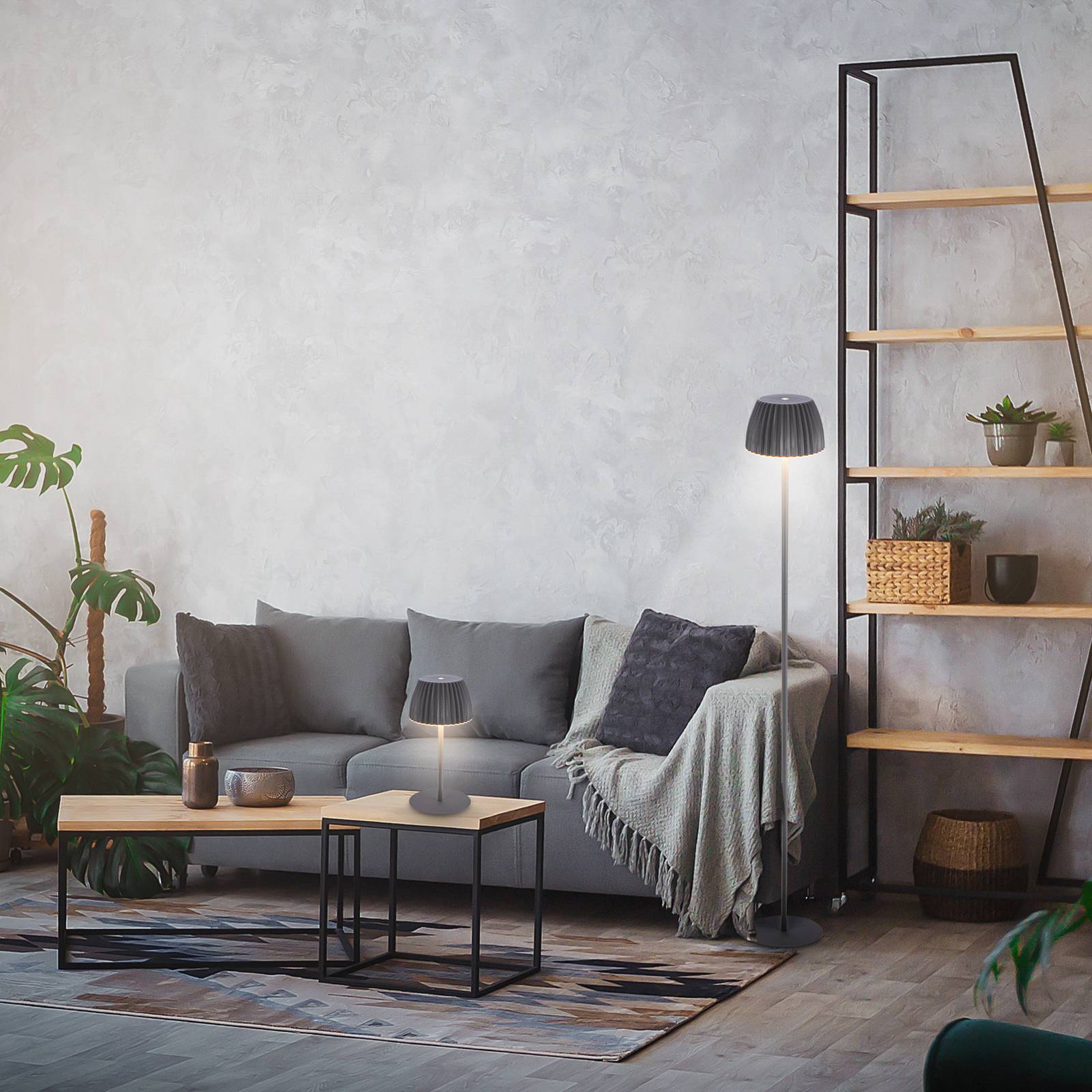 Briloner Leuchten Led-staande lamp Akku LED Stehleuchte, anthrazit
