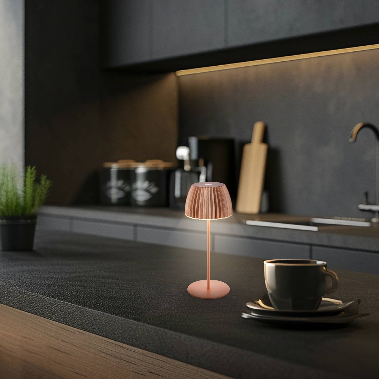 Briloner Leuchten Led-tafellamp Akku LED Tischleuchte, mini, kupferfarben