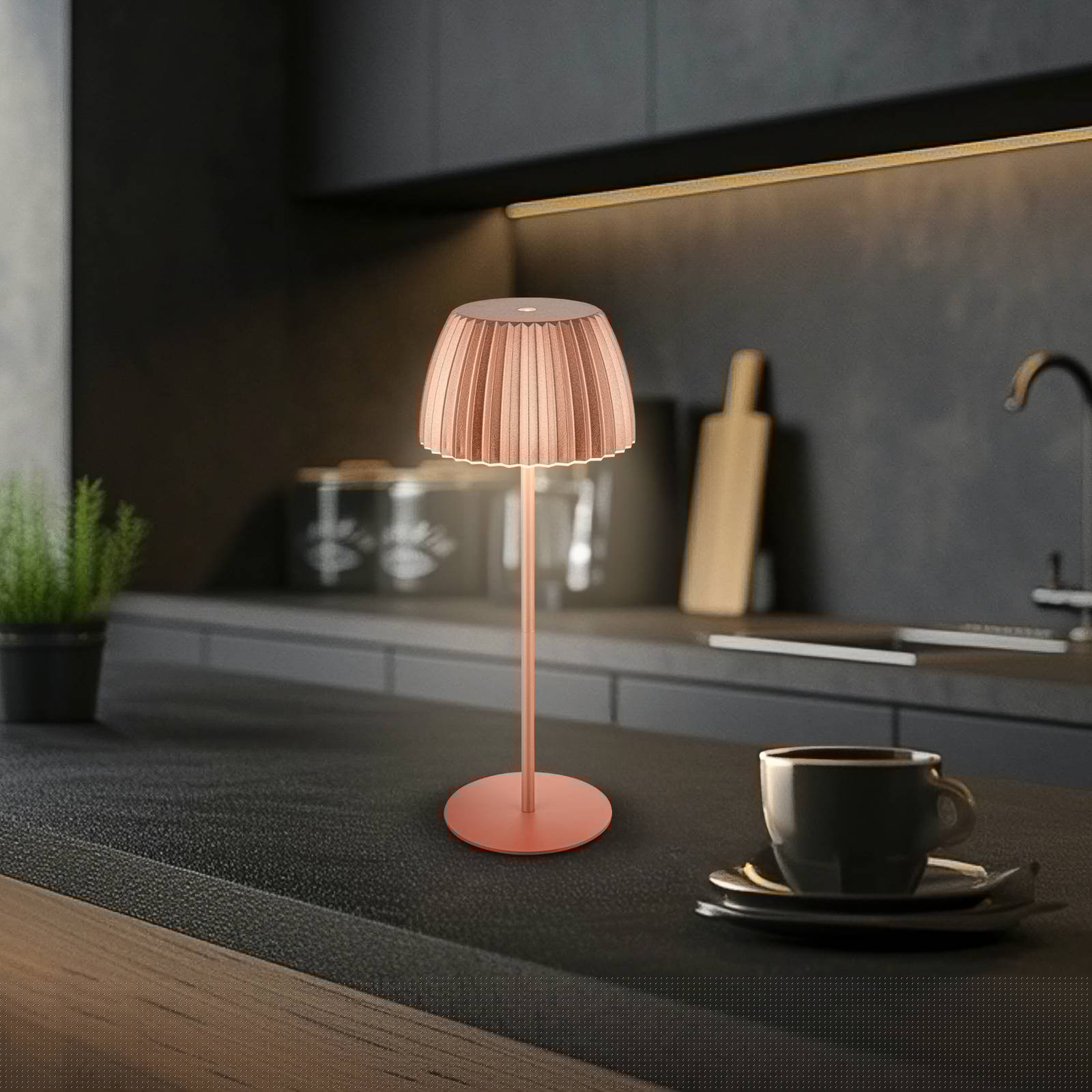 Briloner Leuchten Led-tafellamp Akku LED Tischleuchte, kupferfarben