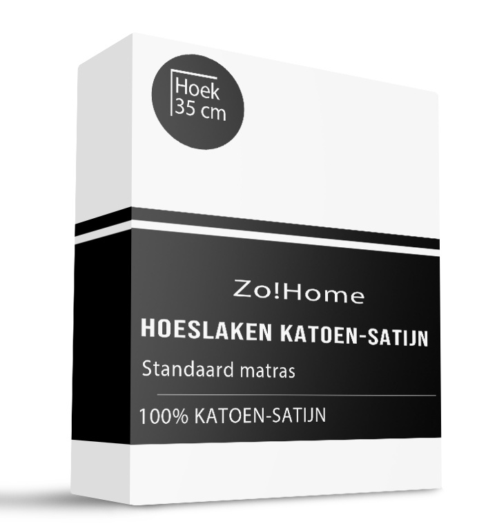 Zo!Home Hoeslaken Satinado - Katoen-Satijn - 90x210 cm - Wit -  - 
