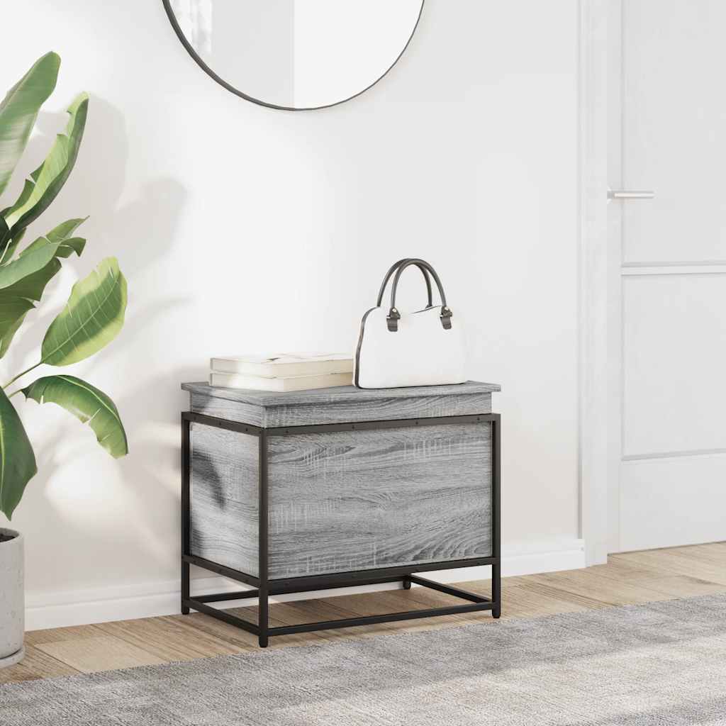 vidaXL Opbergbox met deksel 60x40x51,5 cm bewerkt hout grijs sonoma