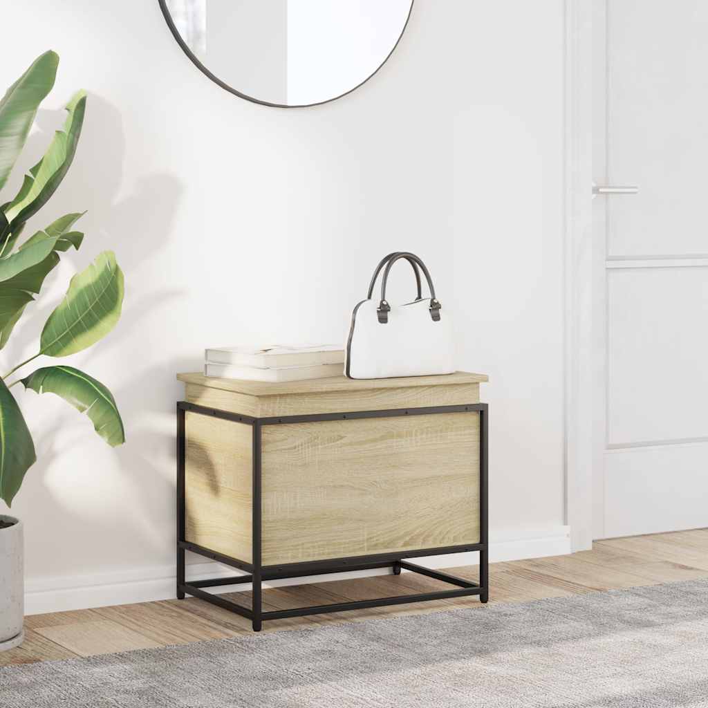 vidaXL Opbergbox met deksel 60x40x51,5 cm bewerkt hout sonoma eiken