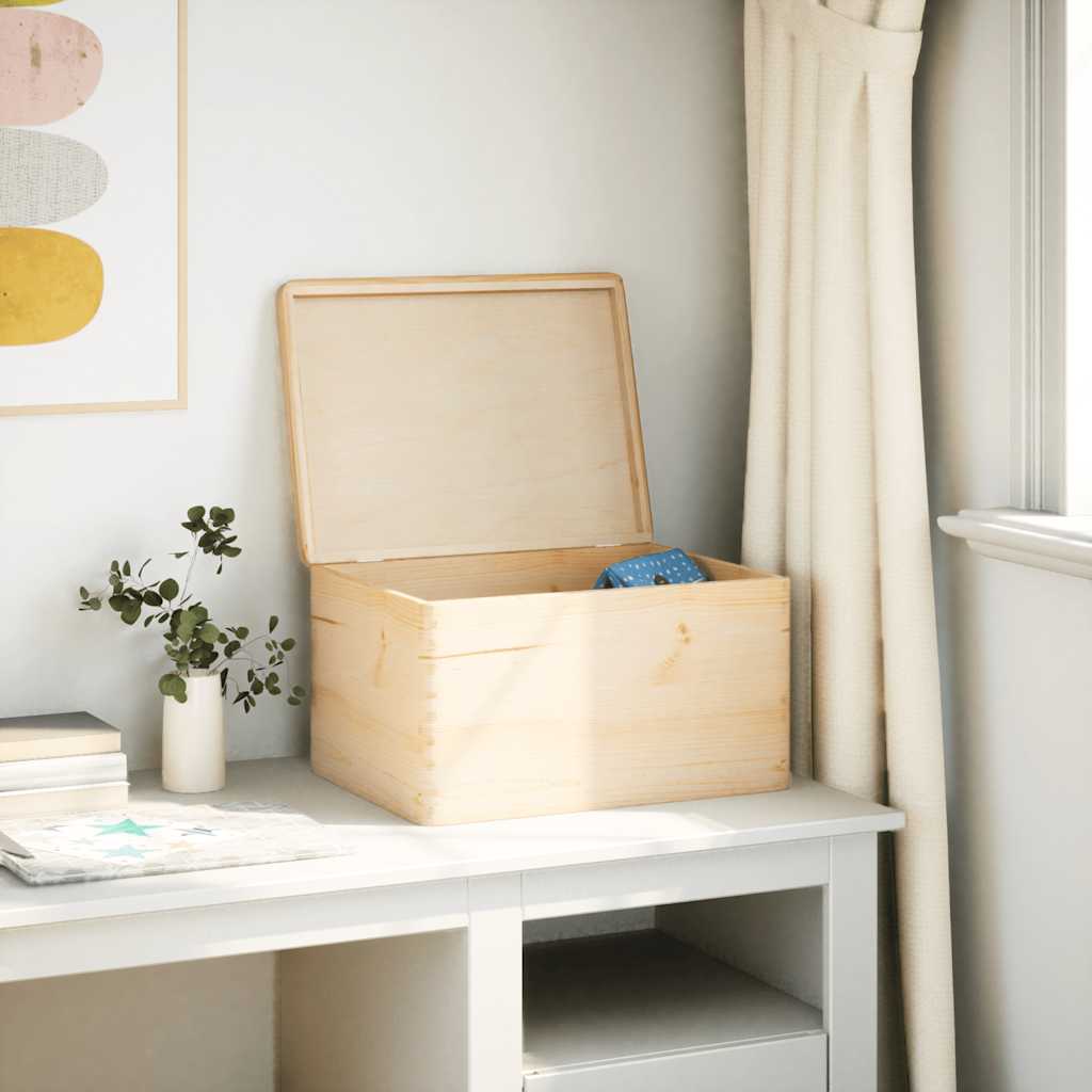 vidaXL Houten kist met deksel 40x30x23 cm massief grenenhout