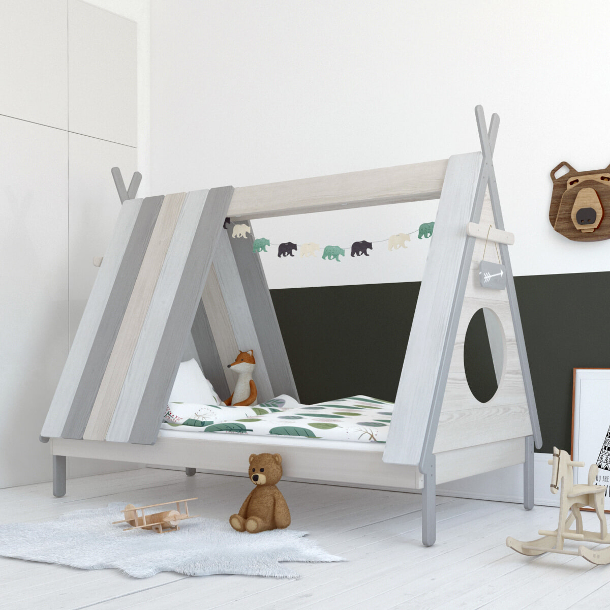Lüttenhütt Huisbed Grappig Kinderbed in Scandinavische look