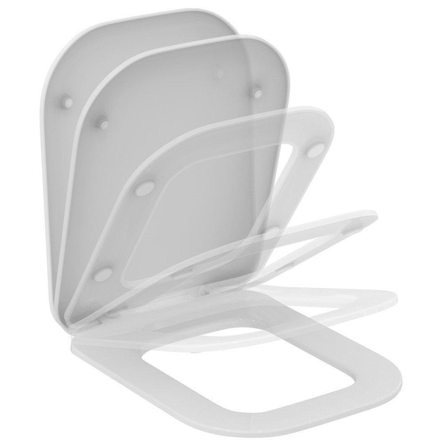 Ideal Standard Tonic II closetzitting met deksel met softclose voor wandcloset met Aquablade spoelsysteem wit k706501