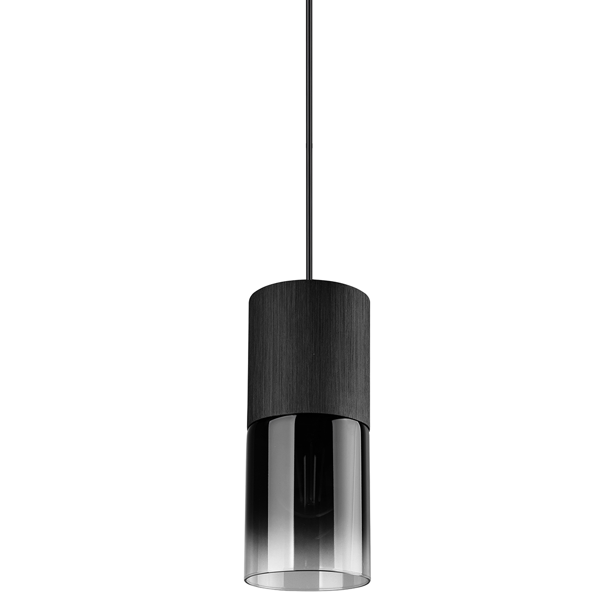 BES LED LED Railverlichting - Hanglamp - Trion Dual Yuko - 2 Fase - E27 Fitting - Rond - Mat Zwart - Glas