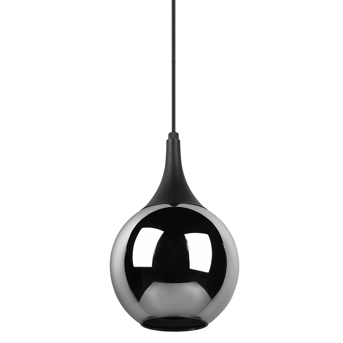 BES LED LED Railverlichting - Hanglamp - Trion Dual Yulo - 2 Fase - E14 Fitting - Rond - Mat Zwart - Glas
