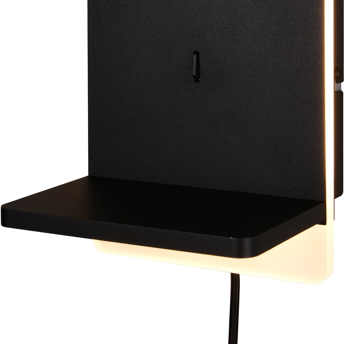 BES LED LED Wandlamp - Wandverlichting - Trion Load - Warm Wit - 3000K - Laadstation - Dimbaar - Mat Zwart - Metaal