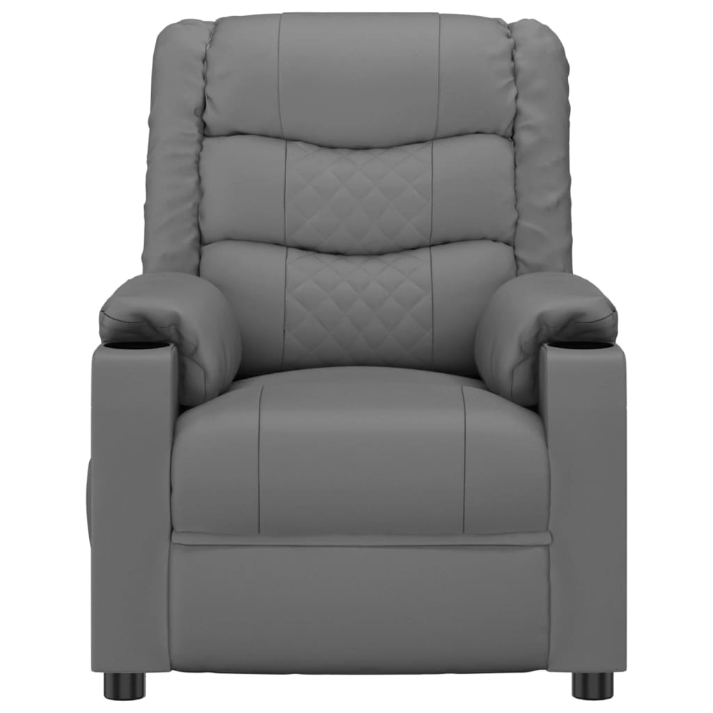 vidaXL Massagestoel kunstleer grijs