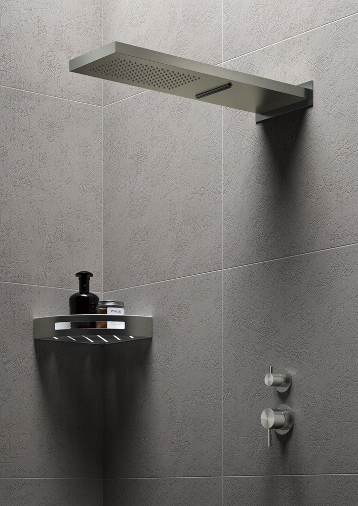 Hotbath Archie opbouw hoofddouche met 2 standen geborsteld gunmetal PVD