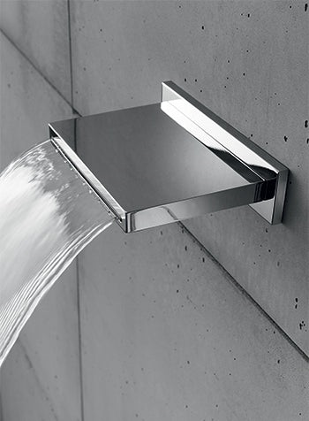 Hotbath Archie wanduitloop waterval geborsteld gunmetal PVD