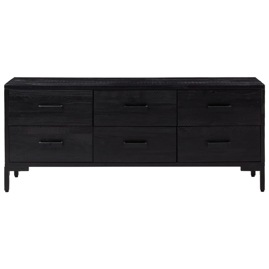 vidaXL Opberkast 110x30x45 cm massief grenenhout zwart