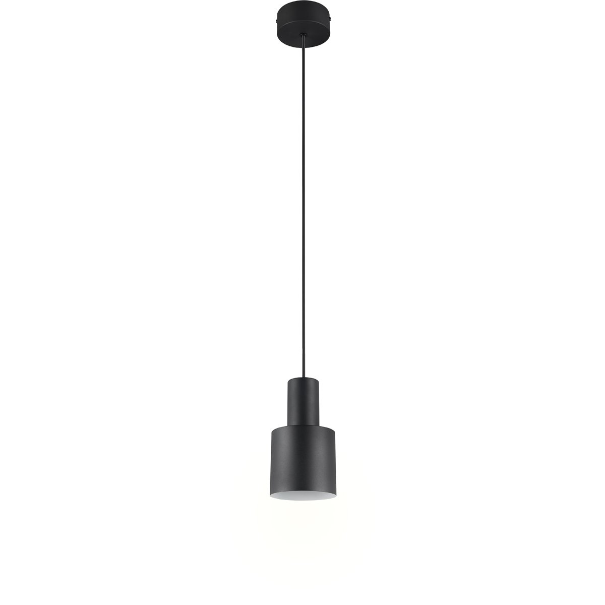 BES LED LED Hanglamp - Hangverlichting - Trion Dago - E27 Fitting - Rond - Mat Zwart - Metaal