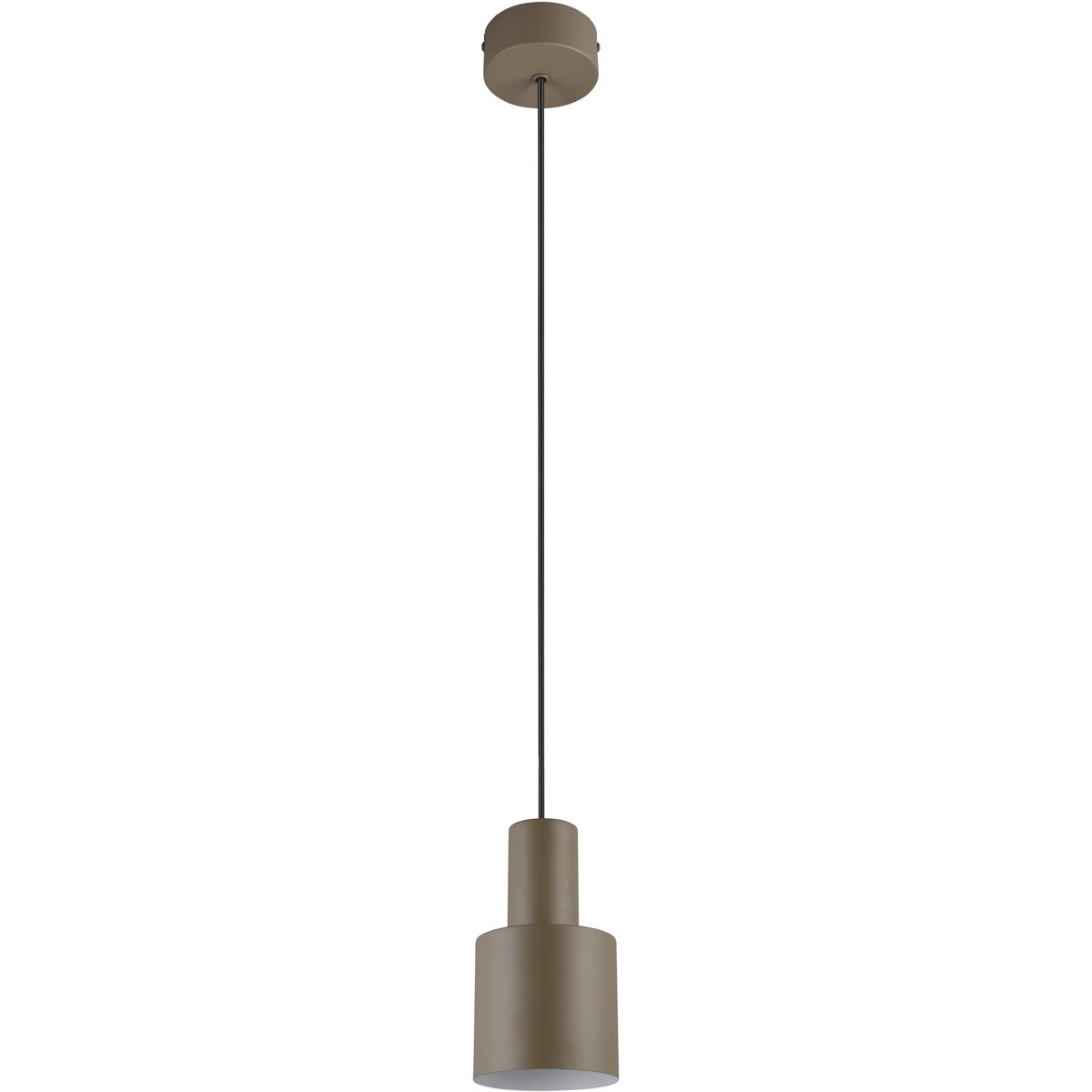 BES LED LED Hanglamp - Hangverlichting - Trion Dago - E27 Fitting - Rond - Taupe - Metaal