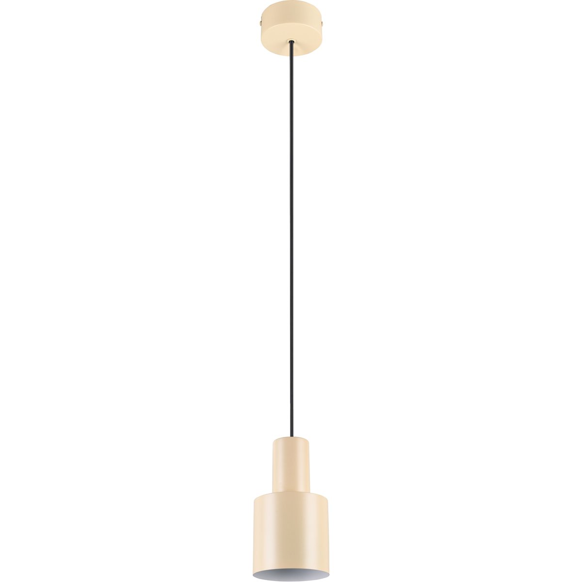 BES LED LED Hanglamp - Hangverlichting - Trion Dago - E27 Fitting - Rond - Beige - Metaal