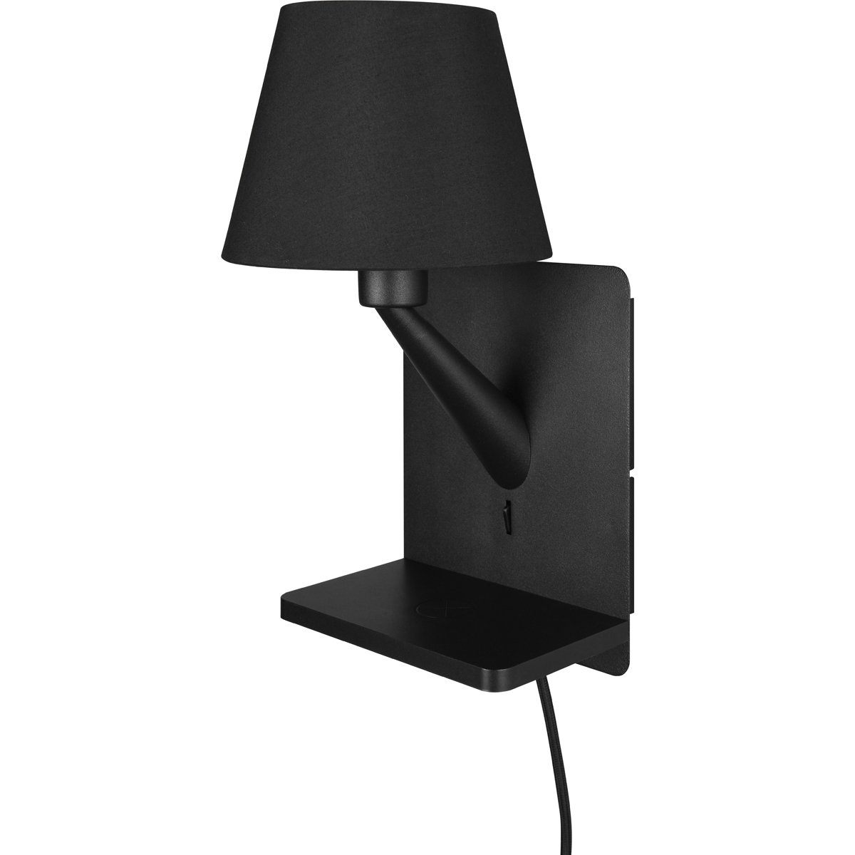 BES LED LED Wandlamp - Wandverlichting - Trion Rahat - E14 Fitting - IP20 - Laadstation - Mat Zwart - Metaal