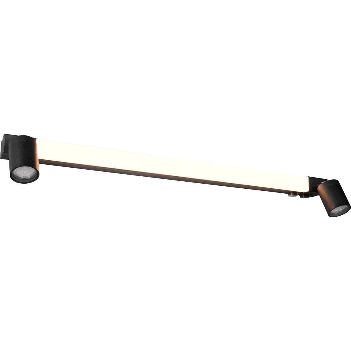 BES LED LED Wandlamp - Wandverlichting - Trion Rucola XL - 9W - Aanpasbare Kleur - GU10 Fitting - IP44 - Mat Zwart - Metaal