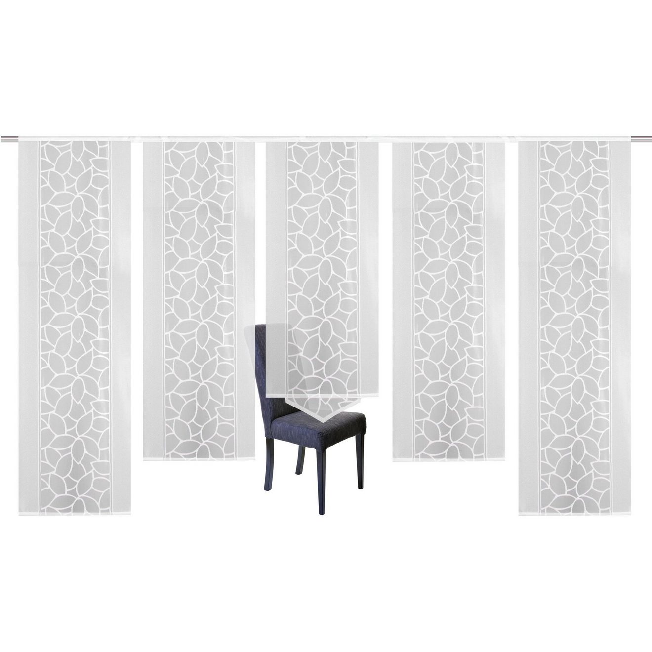 HOME WOHNIDEEN Paneelgordijn JENNA Paneelgordijn jacquard set, hxb: 245x57 (5 stuks)
