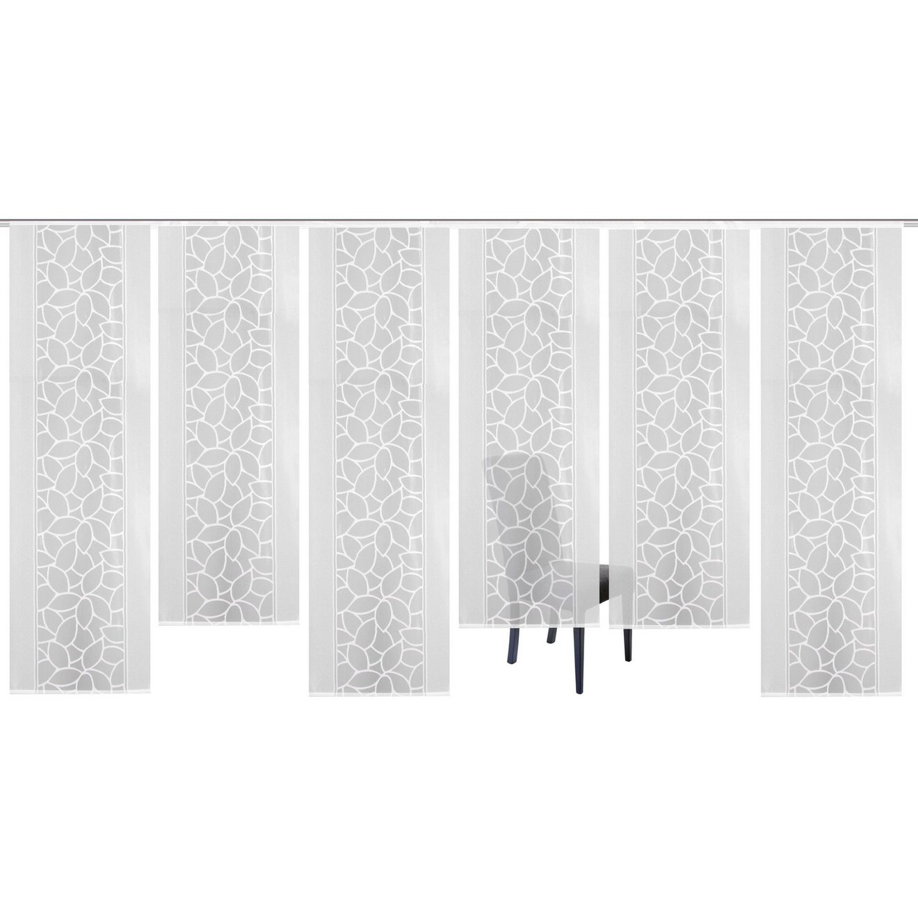 HOME WOHNIDEEN Paneelgordijn JENNA Paneelgordijn jacquard set, hxb: 245x57 (6 stuks)