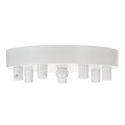 Bailey plafondkap metaal wit multi met 7 kabelhouders