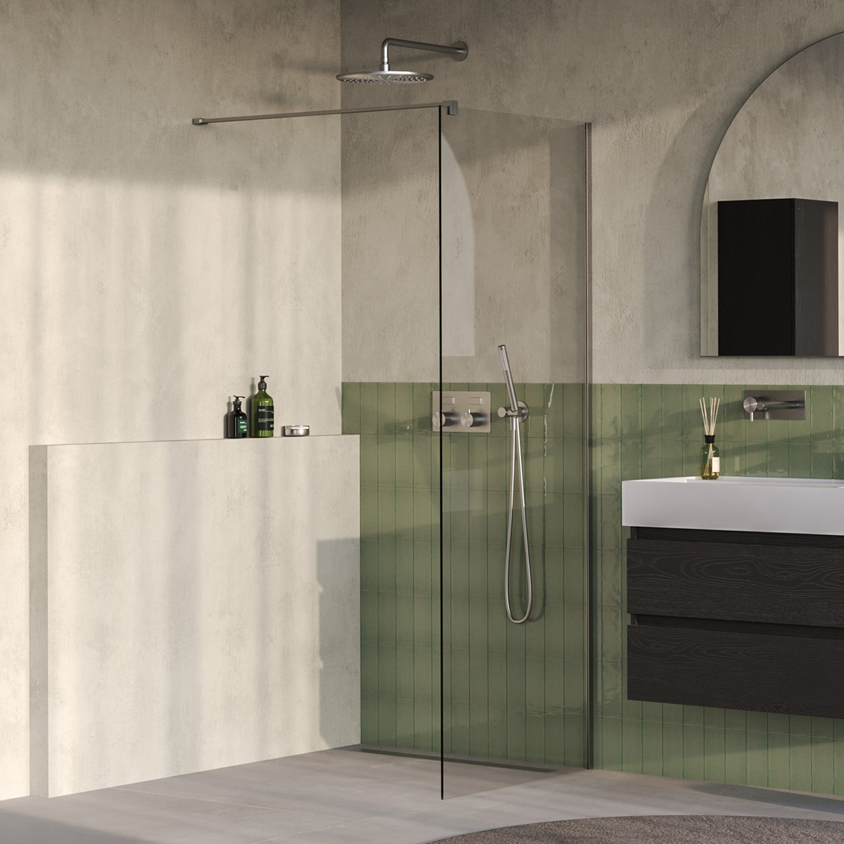 Brauer Oblivion inloopdouche helder glas 70cm RVS geborsteld PVD