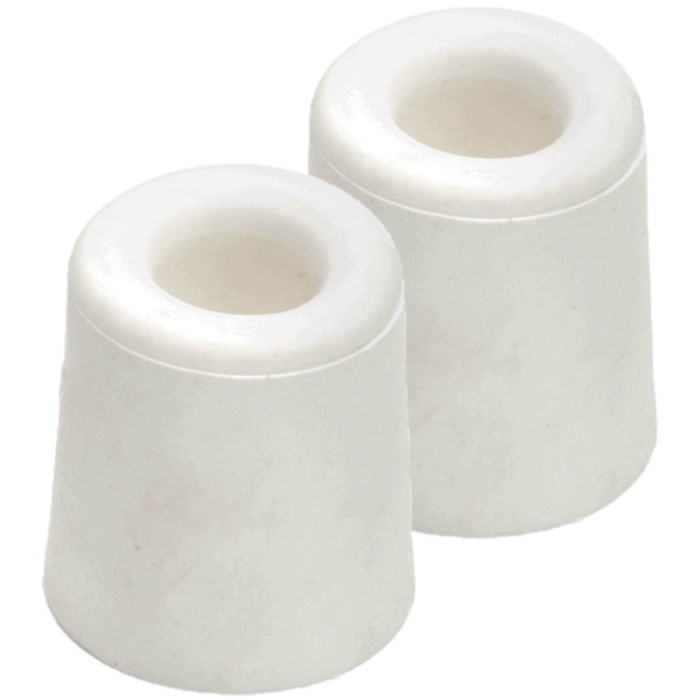 Merkloos 4x stuks deurstopper / deurbuffer rubber wit 3,3 x 3 cm -