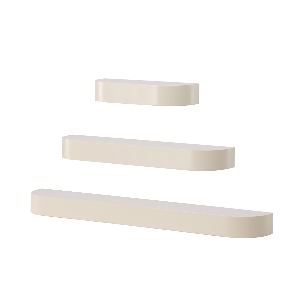 Nest living Sandy houten wandplanken beige - set van 3