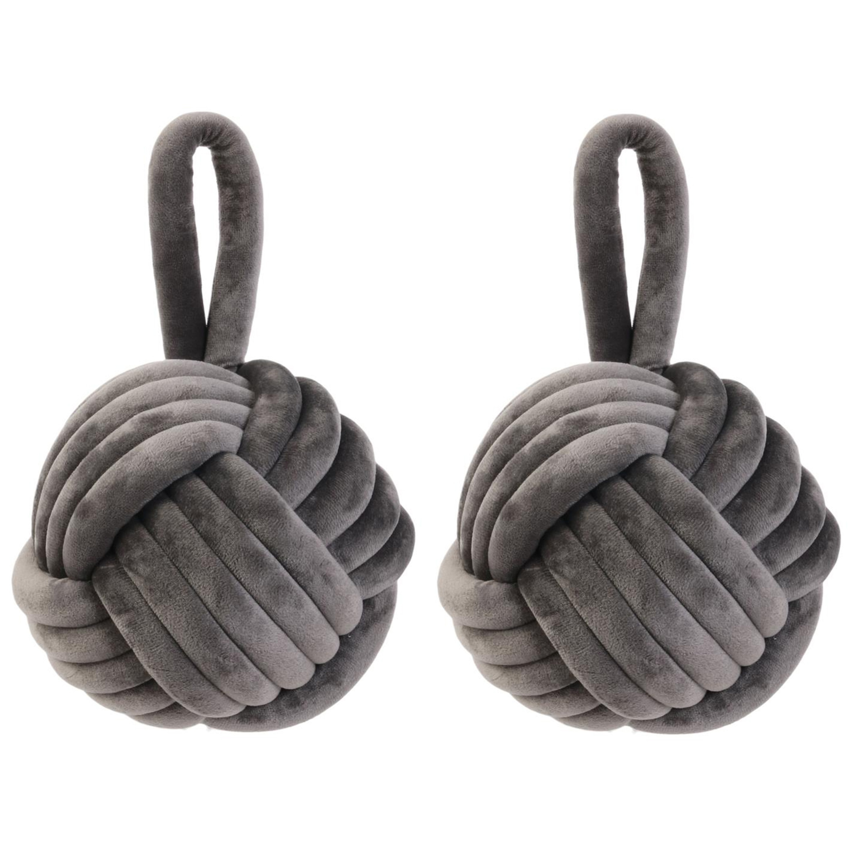 Home Deco Factory deurstop knoop - 2x - grijs - 1,15 kg - deurstopper -