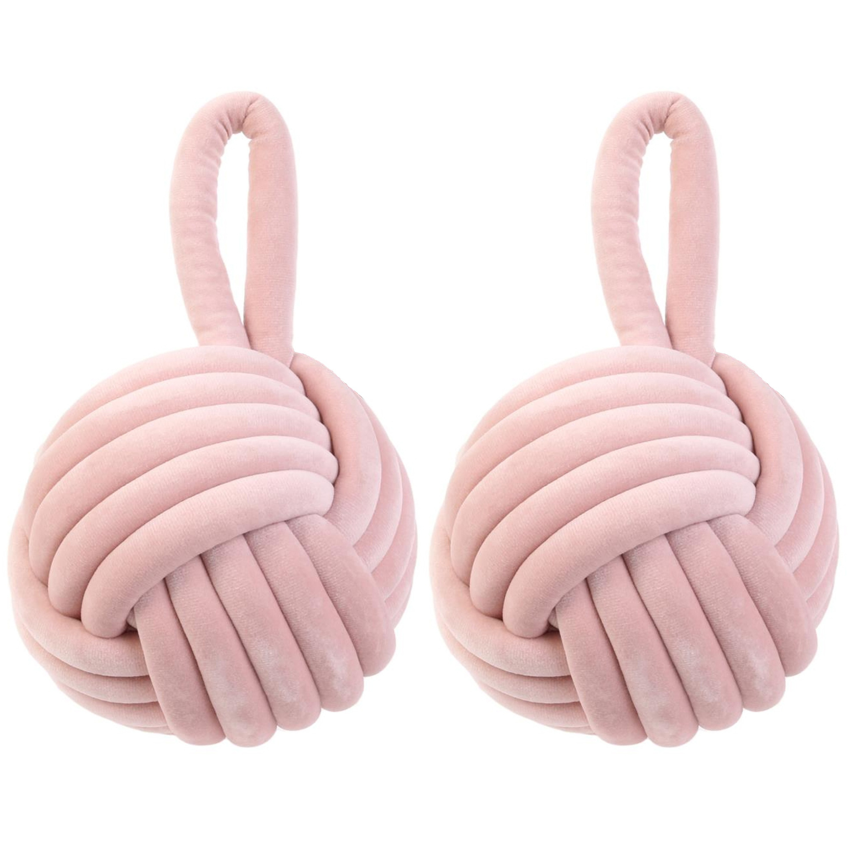 Home Deco Factory deurstop knoop - 2x - roze - 1,15 kg - deurstopper -