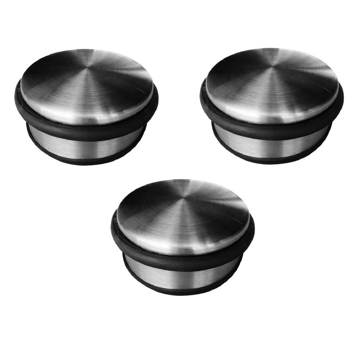 Benson Pakket van 6x stuks RVS deurstoppers rond 4,5 x 11 cm -