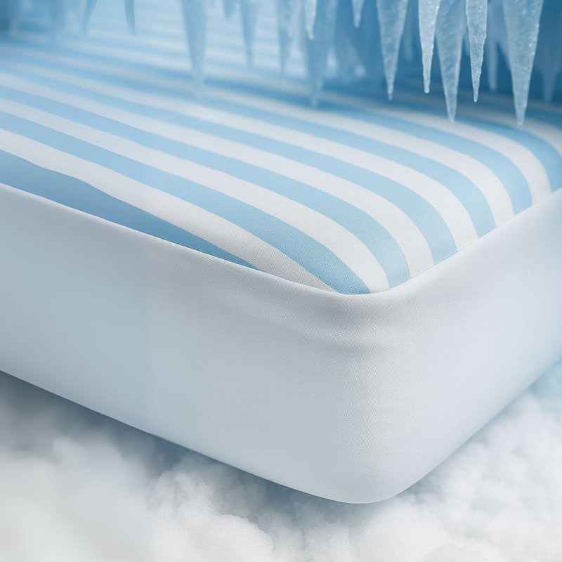 Zydante Hoeslaken Cooling - Blauw/Wit - 90x200 cm - Wit -  - 