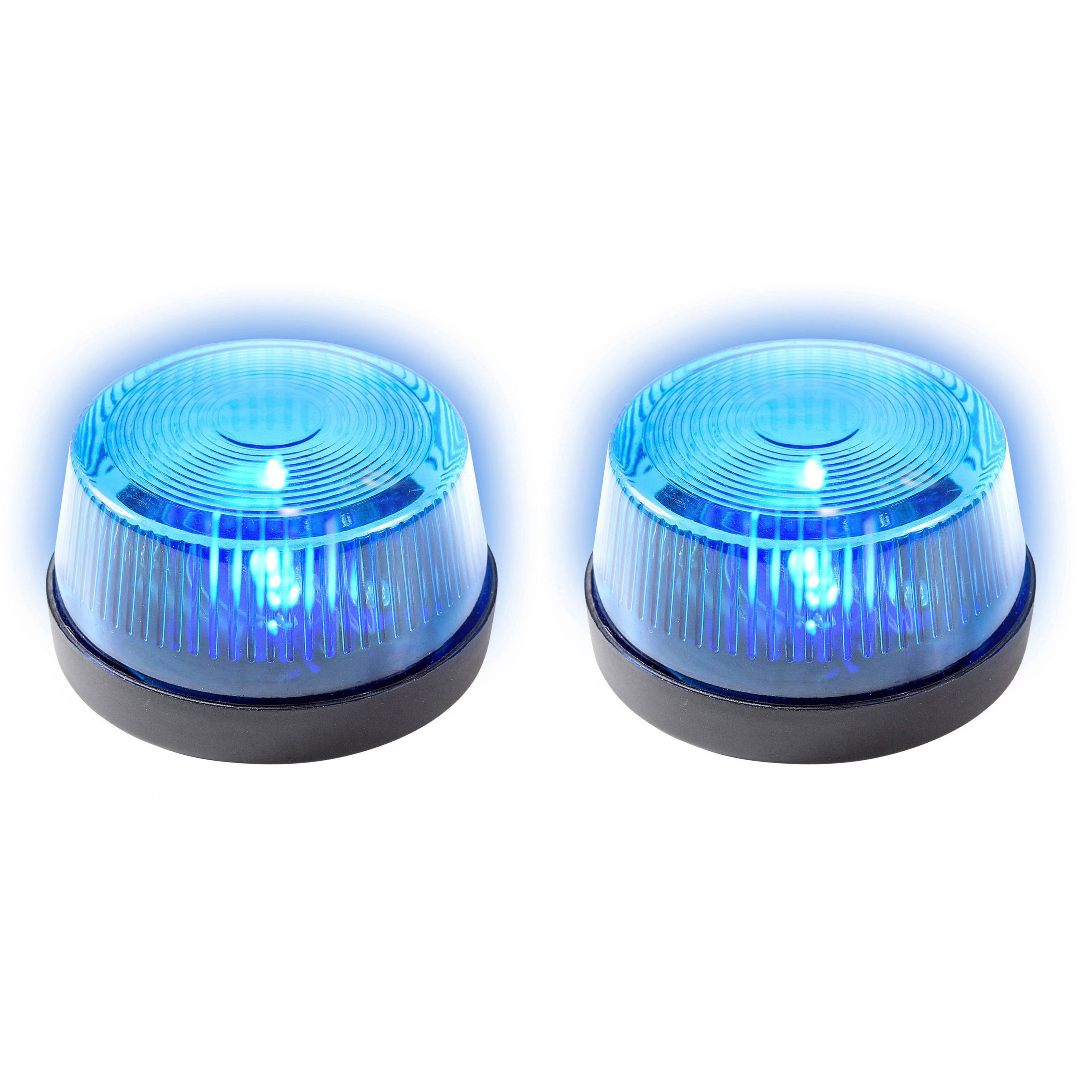 Widmann LED zwaailamp - 2x - met sirene - blauw - 7 cm - politie zwaailicht -