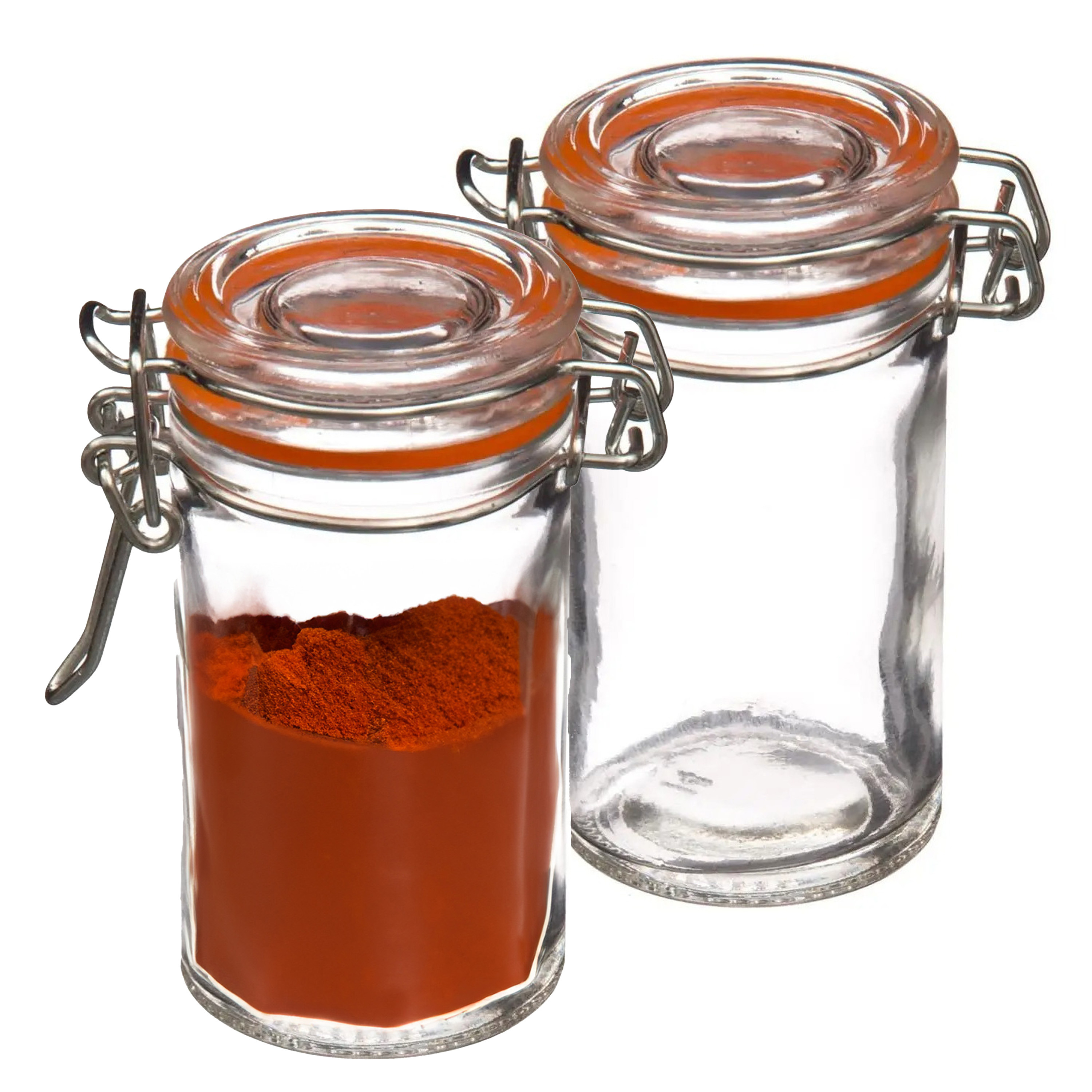 Secret de Gourmet Inmaakpot/voorraadpot - 10x stuks - 60 ml - glas met beugelsluiting - weckpot -