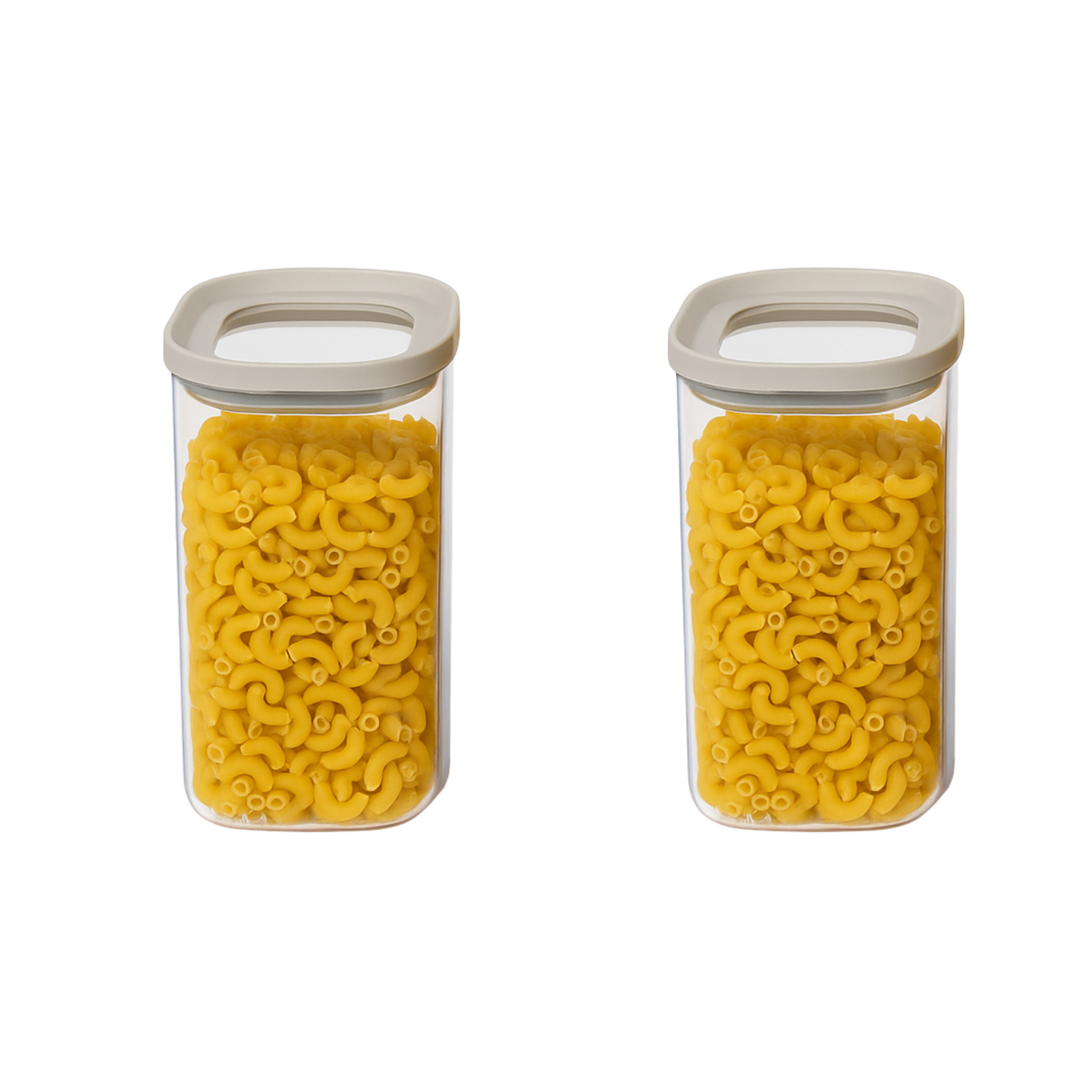 5five Voorraadpot - 2x - keuken/voedsel - glas - 1000 ml - luchtdichte deksel - transparant/beige -