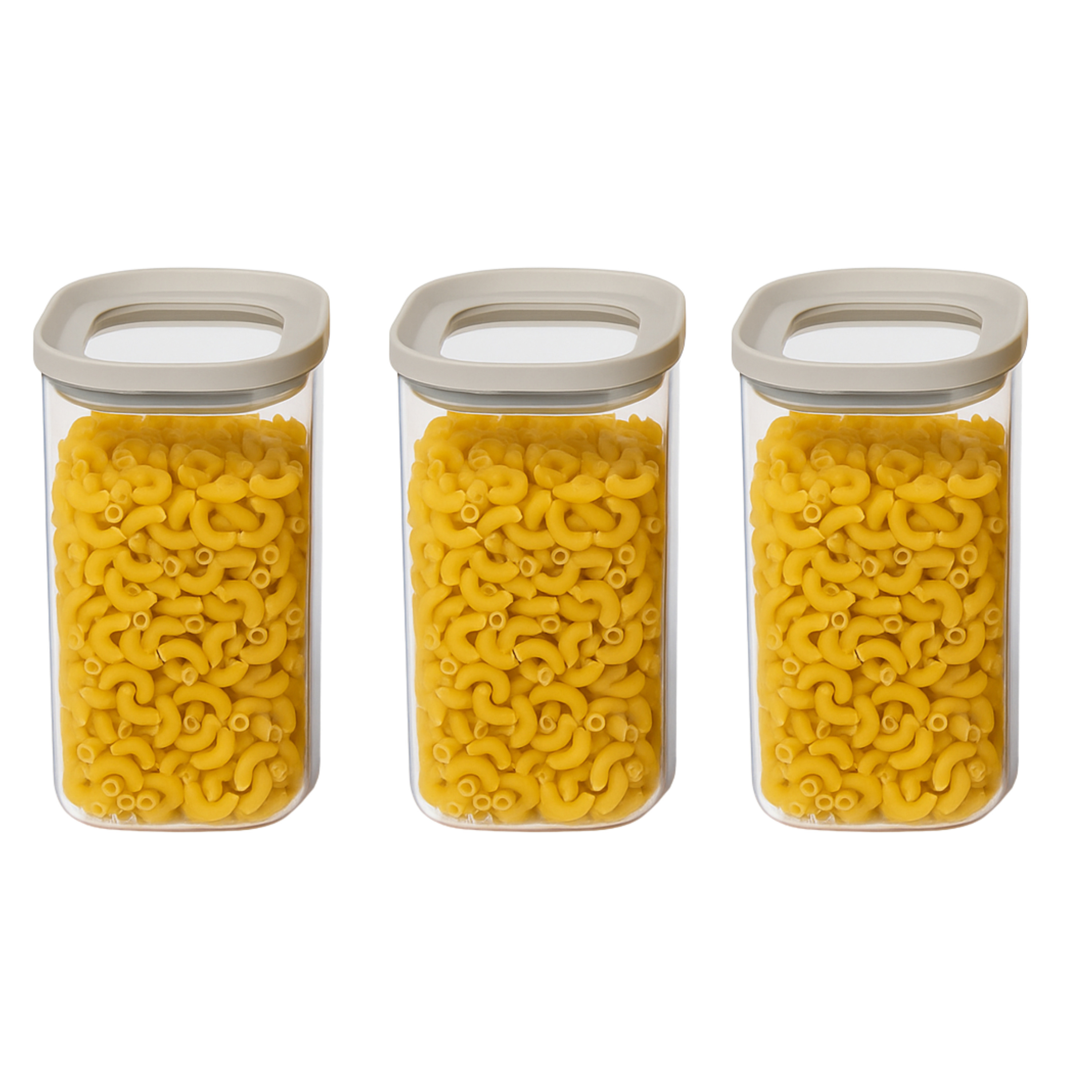 5five Voorraadpot - 3x - keuken/voedsel - glas - 1000 ml - luchtdichte deksel - transparant/beige -