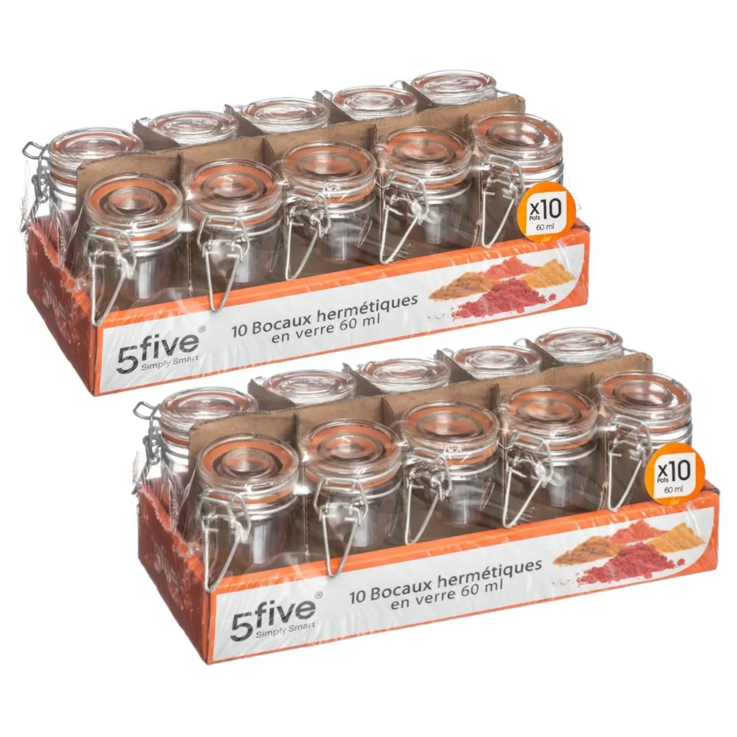 Secret de Gourmet Inmaakpot/voorraadpot - 20x stuks - 60 ml - glas met beugelsluiting - weckpot -